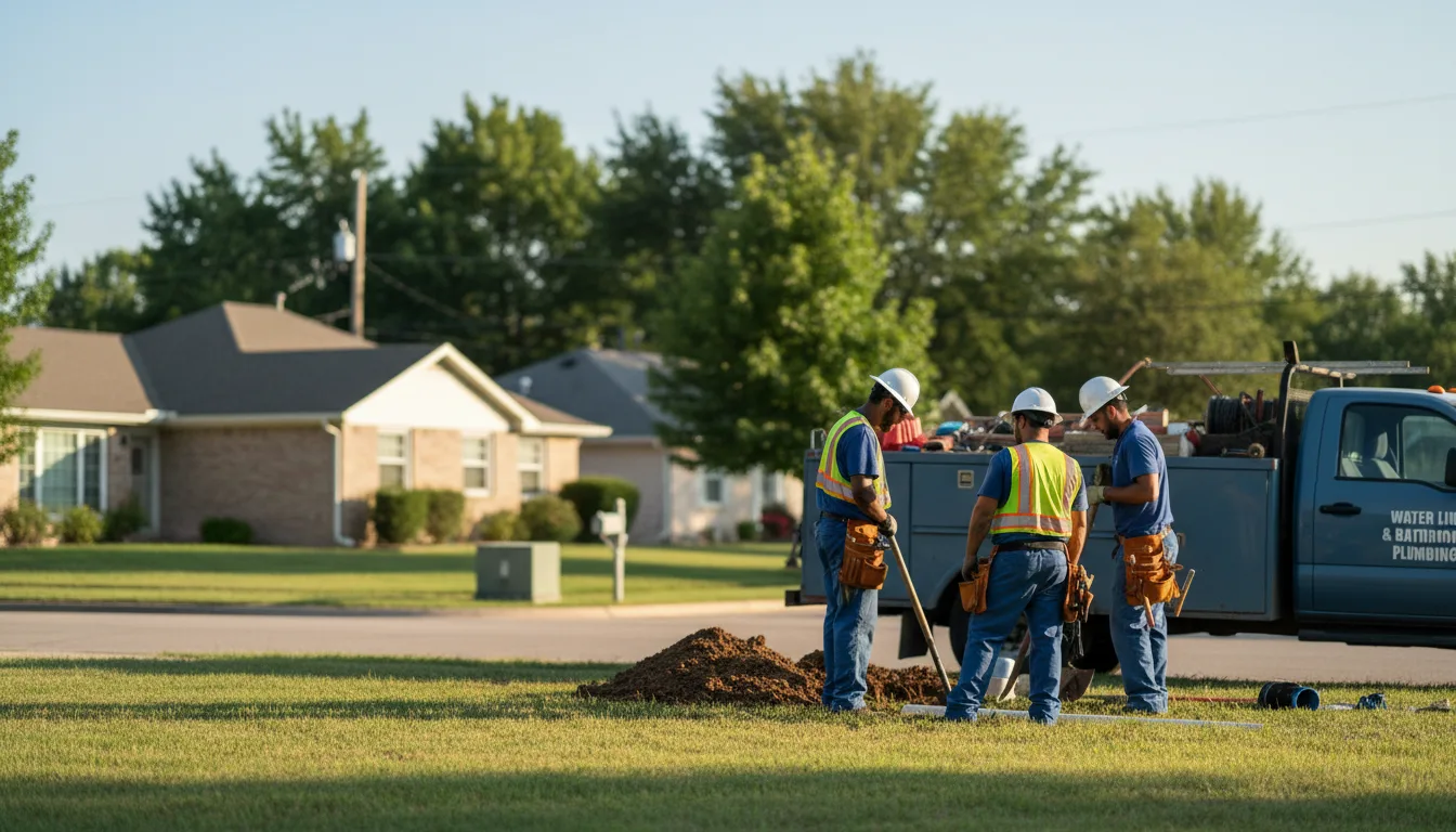 Residential water line and bathroom plumbing service in Fort Cobb, OK